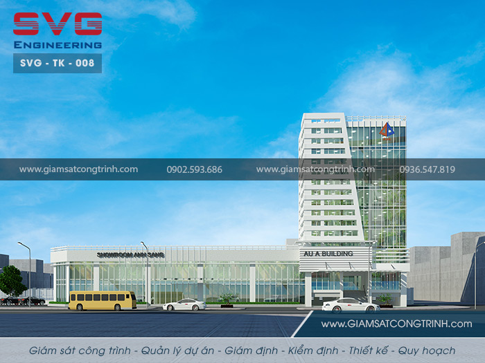 Thiết kế tòa nhà Âu Á Building 10 tầng tại Hải Phòng - SVG TK 008 Thiet ke toa nha Au A Building