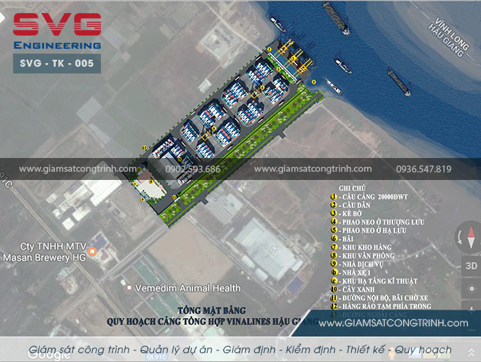 Tổng mặt bằng quy hoạch Cảng Vinalines Hậu Giang - SVG TK 005 Tong mat bang