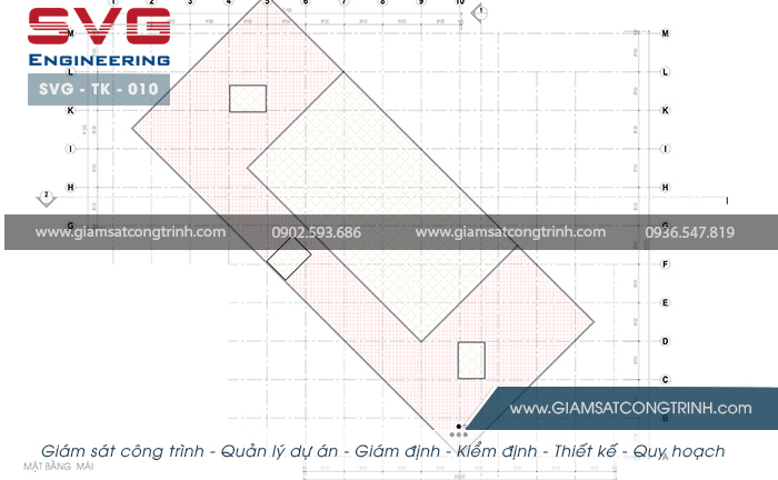 Mặt bằng tầng mái Trung tâm giới thiệu sản phẩm 6 tầng - SVG TK 010 Mat bang tang mai