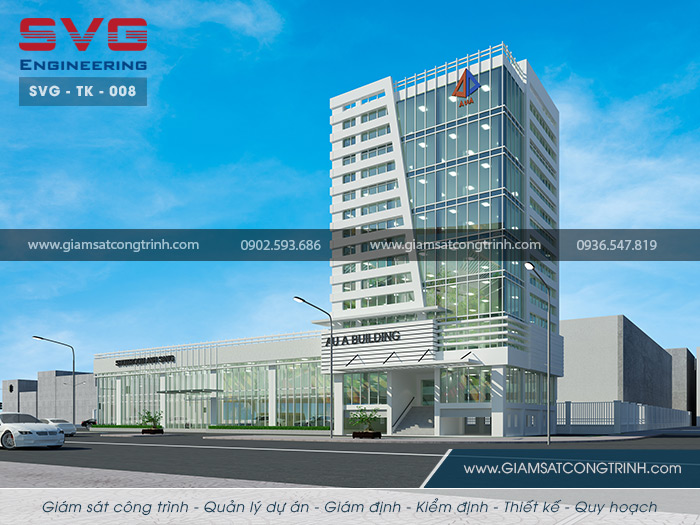Thiết kế tòa nhà Âu Á Building 10 tầng tại Hải Phòng - SVG TK 008 Thiet ke toa nha Au A Building
