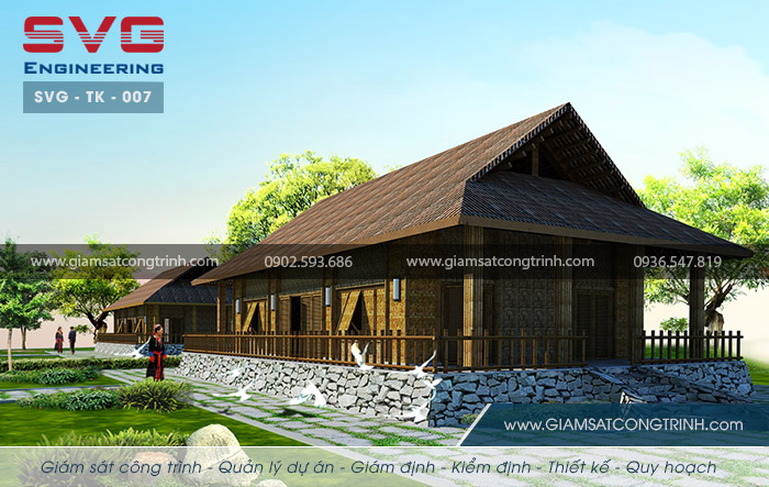 Thiết kế nhà nửa sàn nửa đất khu bảo tồn văn hóa người Dao Thanh Y Quảng Ninh - SVG TK 007 Thiet ke nha nua san nua dat