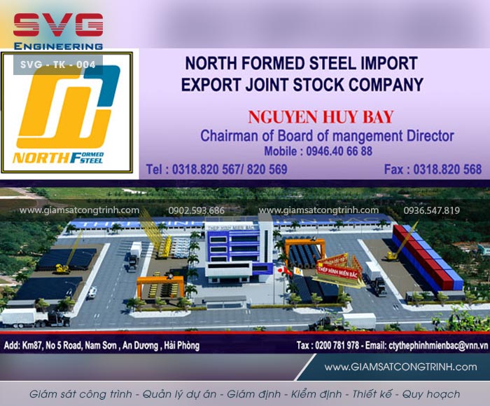 Thiết kế văn phòng 3 tầng Thép Việt Trung Hải Phòng - SVG TK 004 thiet ke van phong 3 tang